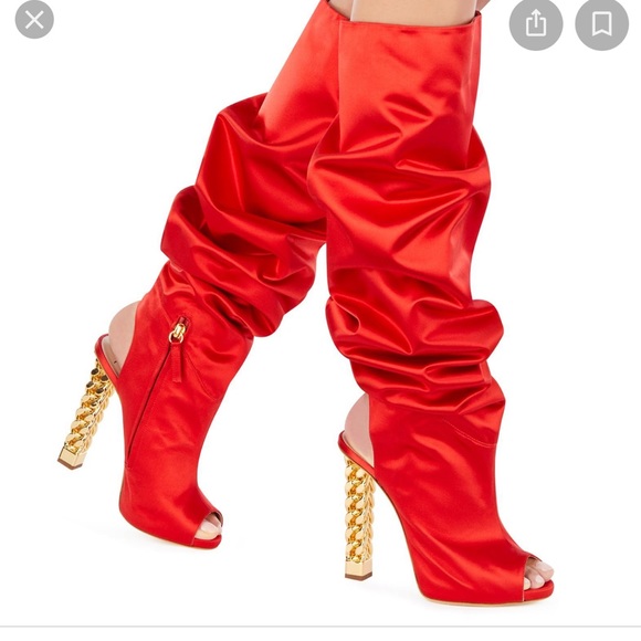 Giuseppe satin red boots - Picture 4 of 4